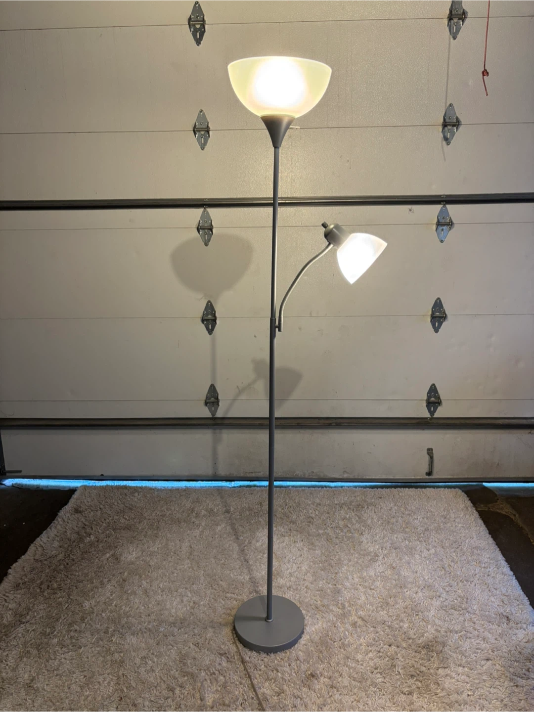 Gray Floor Lamp with Reading Light