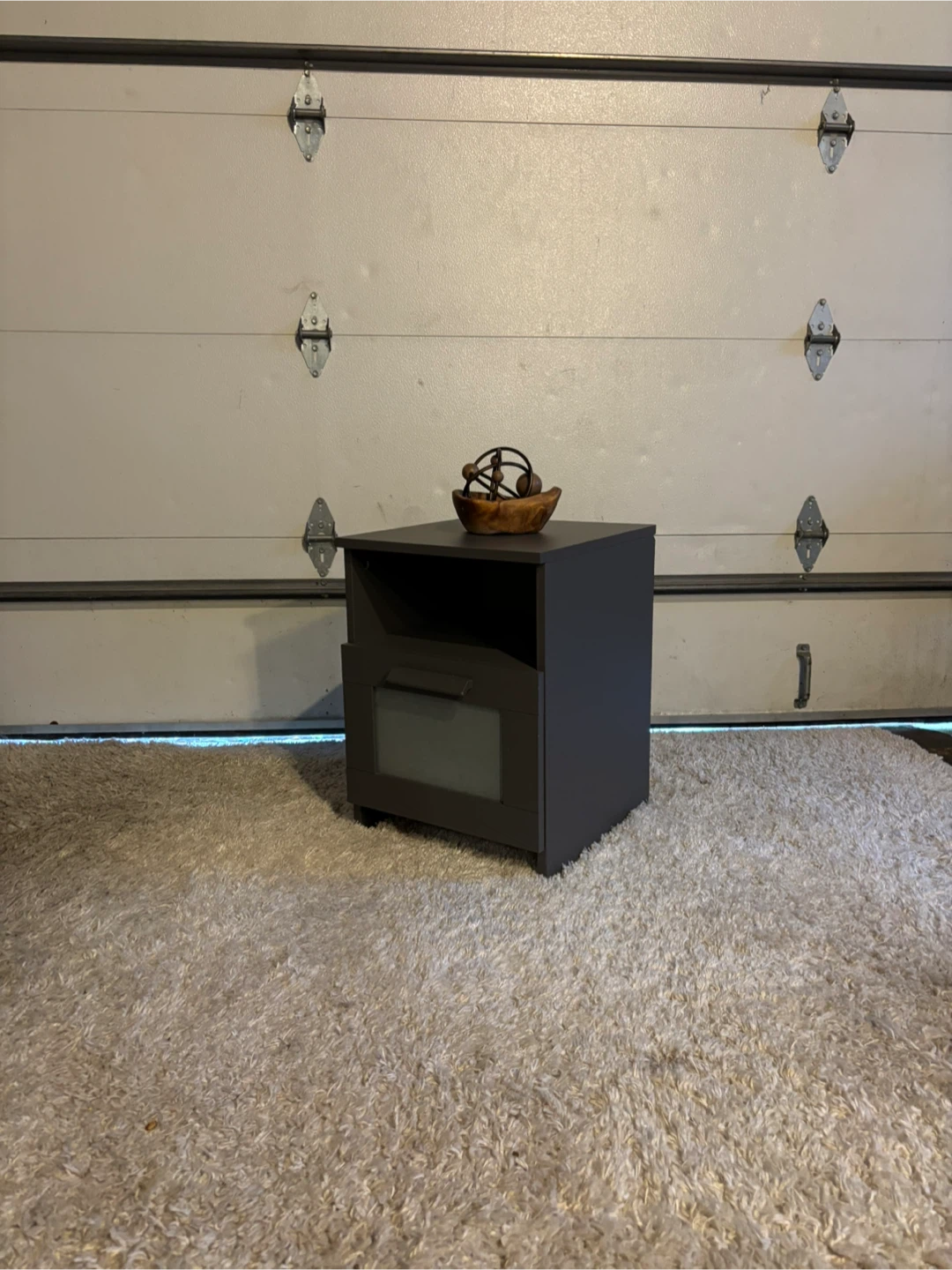 Gray End Table with Drawer and Shelf - photo 2