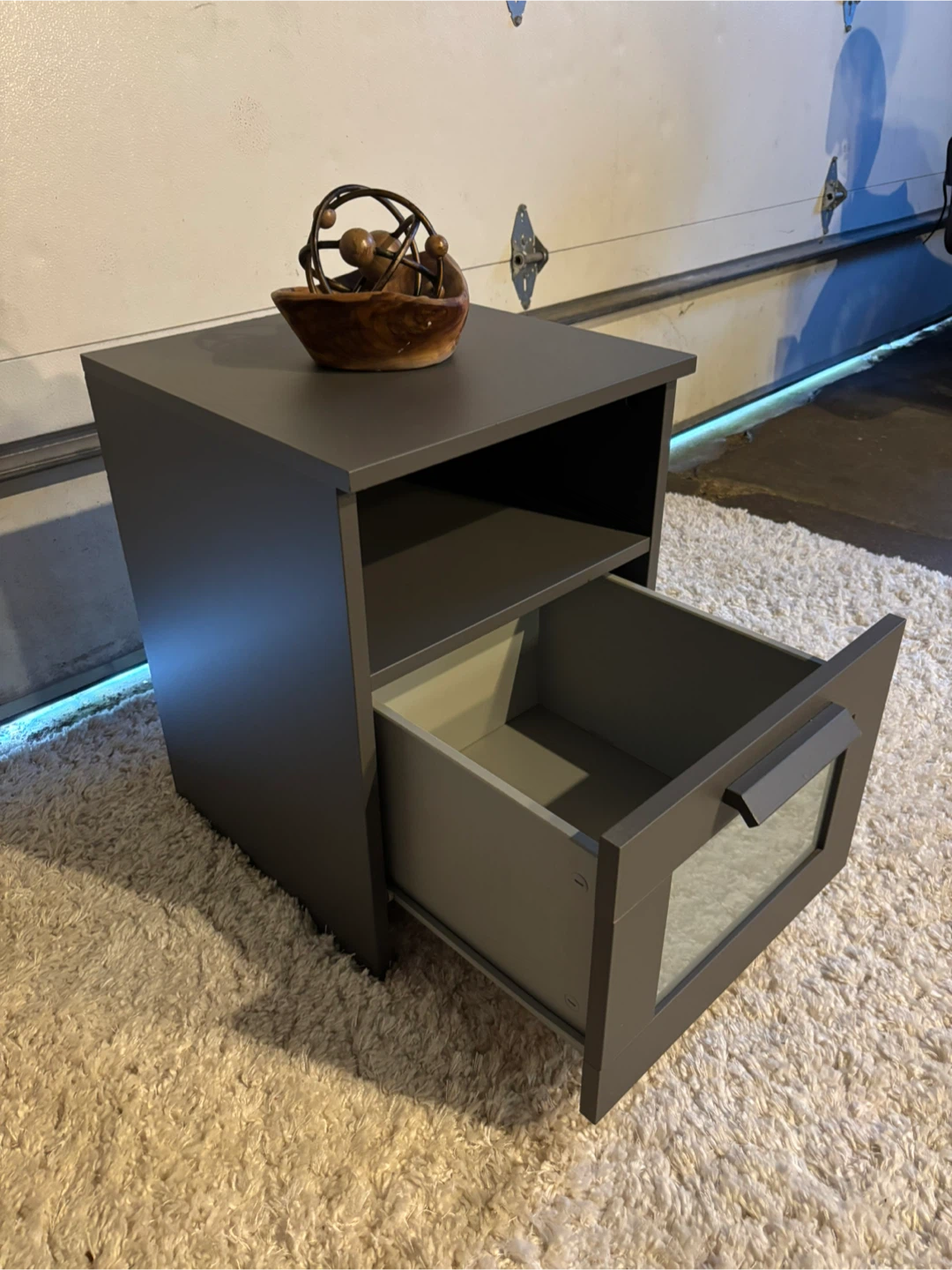 Gray End Table with Drawer and Shelf - photo 3