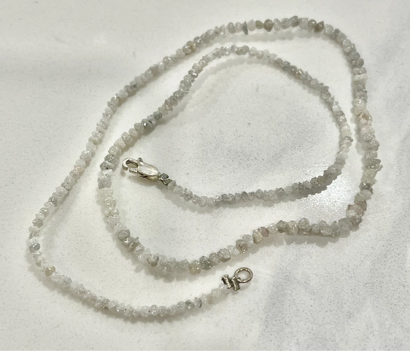 Beautiful white rough Diamond  choker Necklace