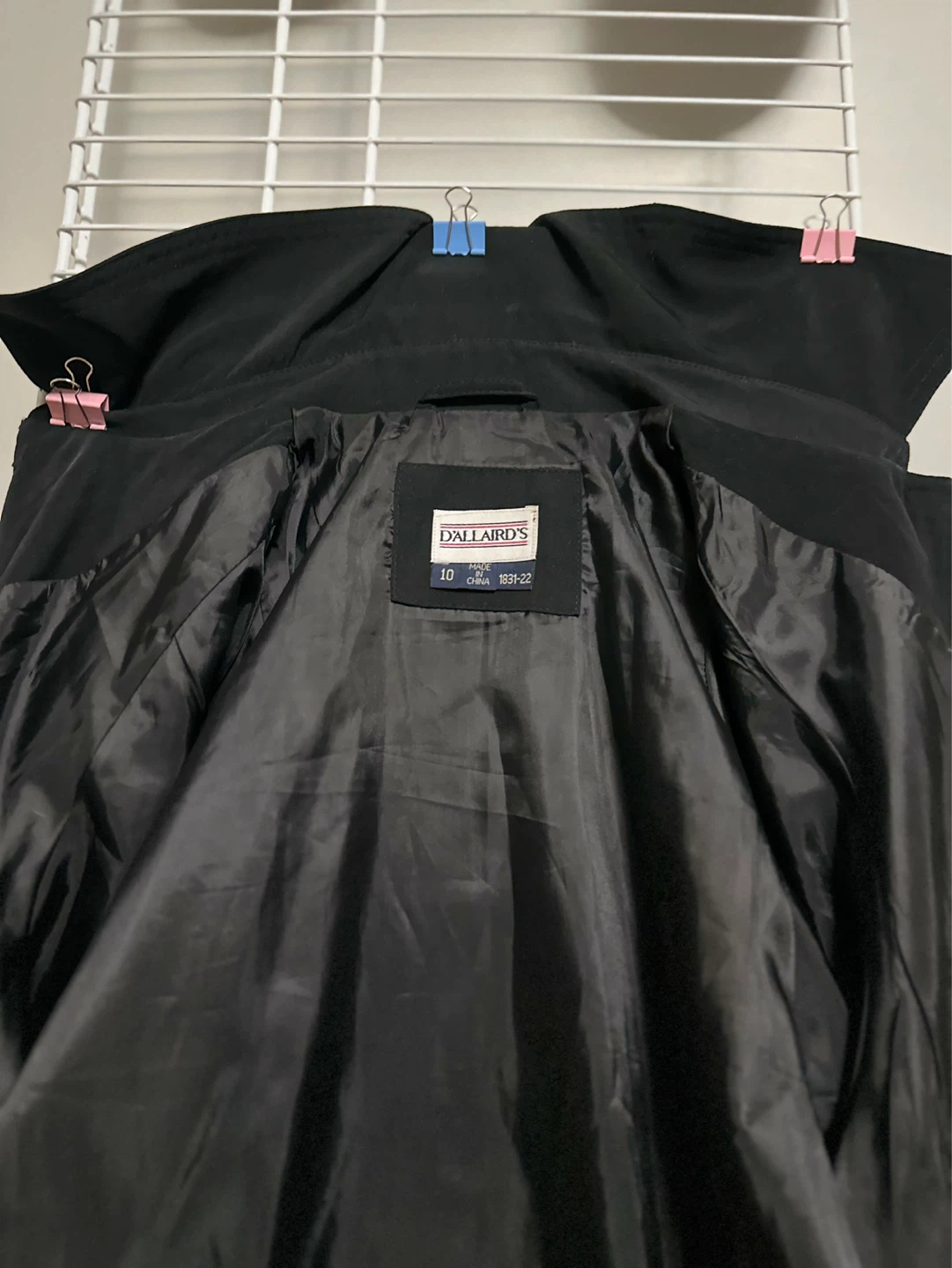 Vintage D' Allaird's Black Trench Coat Size 10 - photo 3