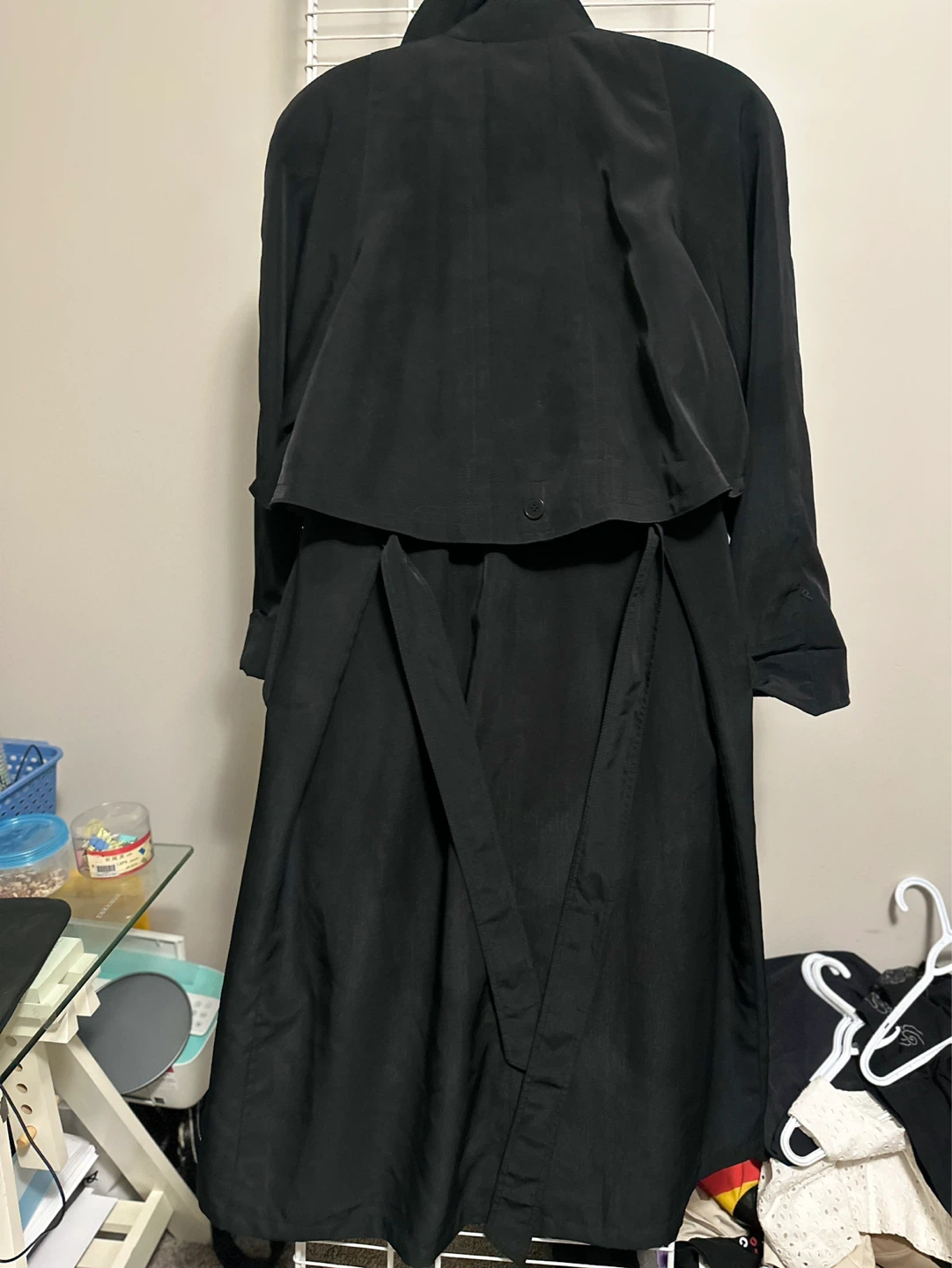 Vintage D' Allaird's Black Trench Coat Size 10