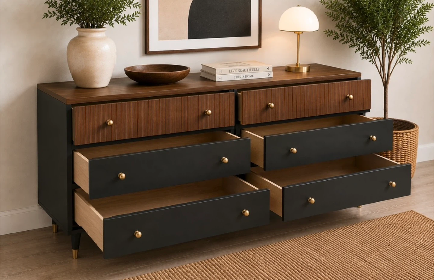 ✨ Refinished Gibbard Mahogany Dresser / Fluted Detail - photo 3