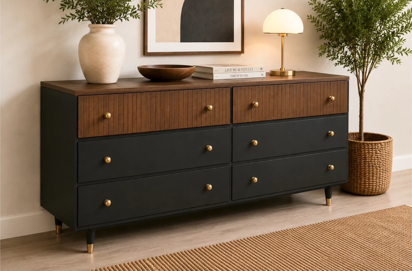 ✨ Refinished Gibbard Mahogany Dresser / Fluted Detail - photo 2