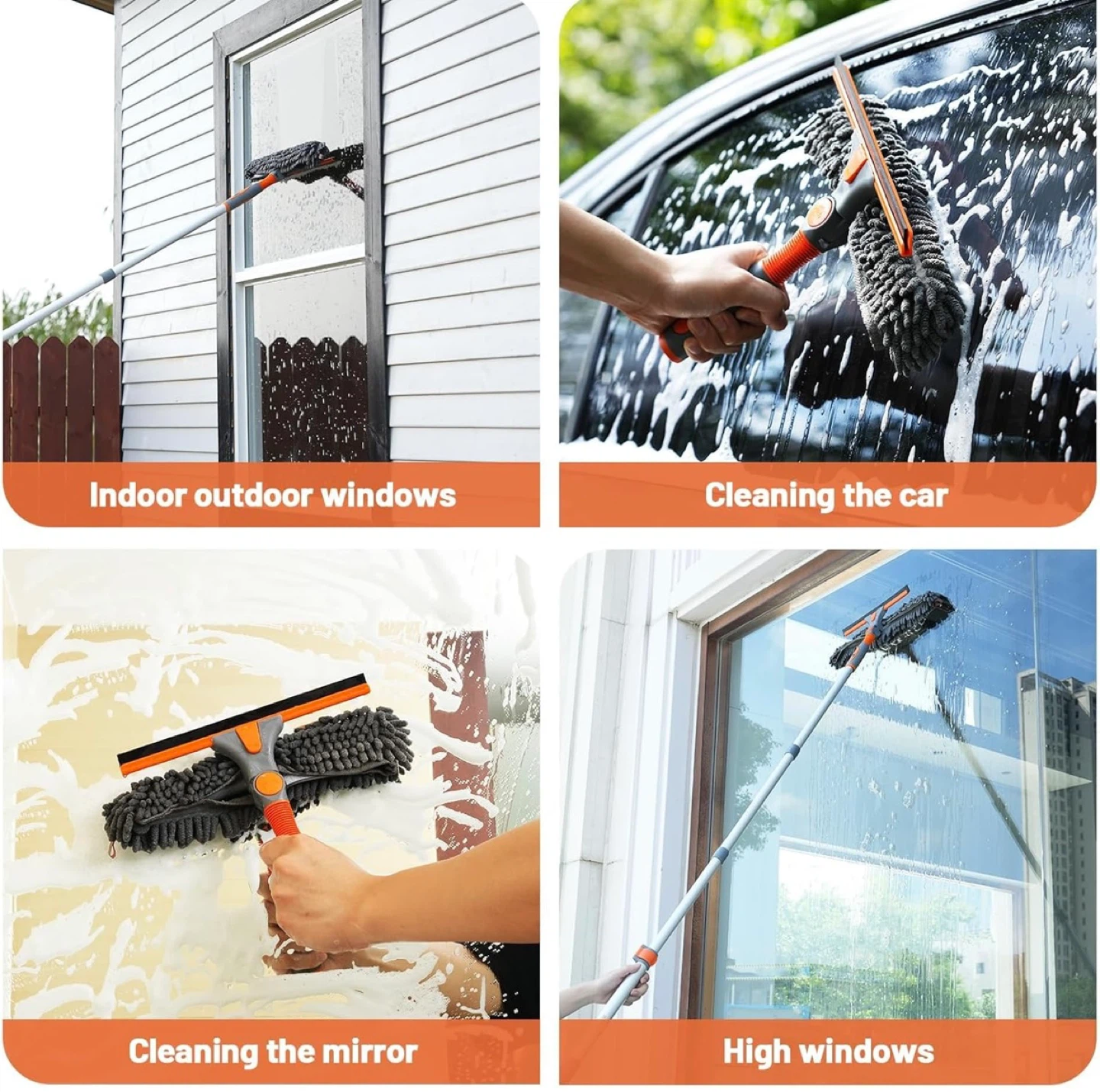 Brand new Eazer 2-in-1 window cleaning kit with extension pole - photo 2