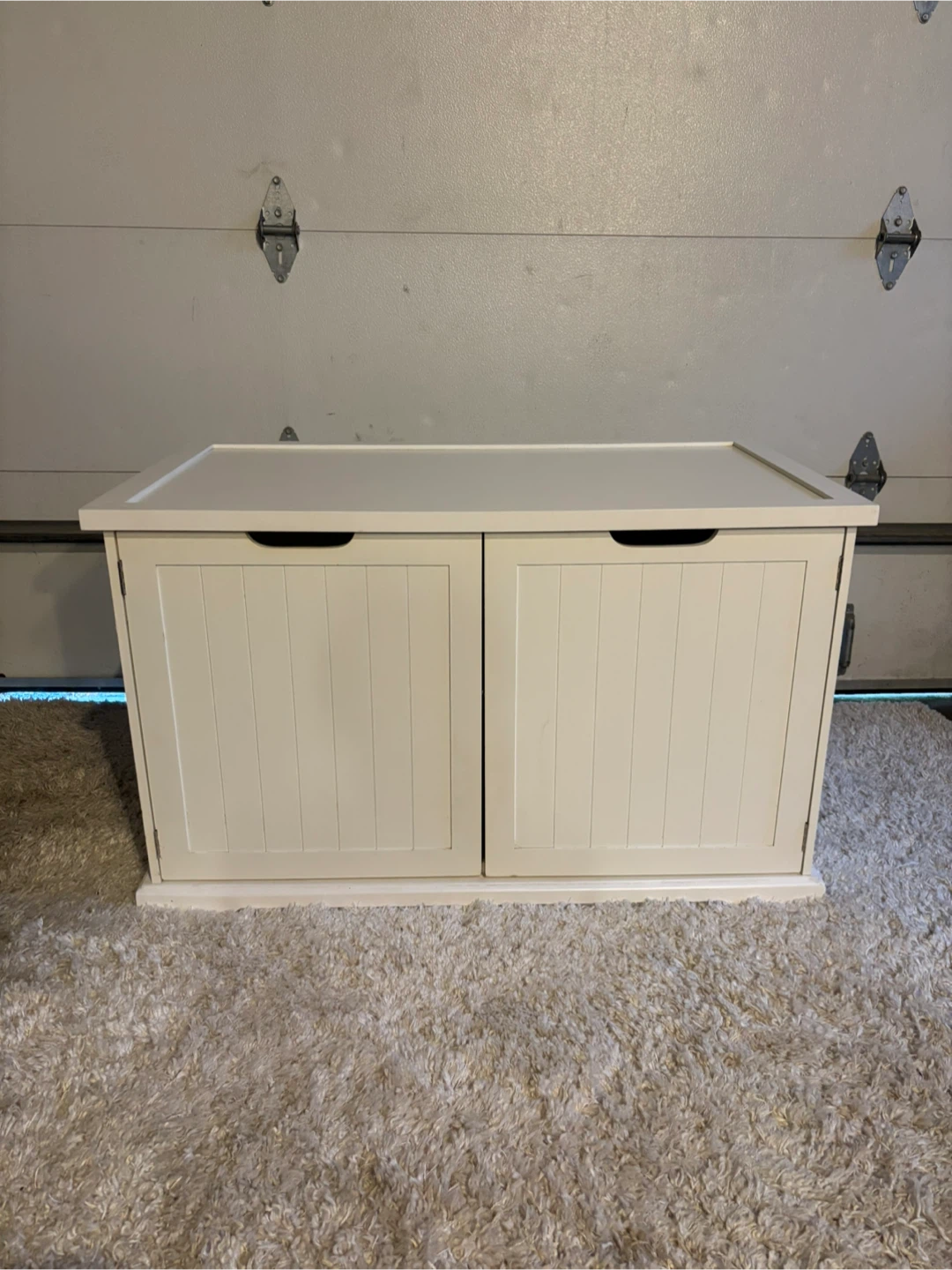 White Wooden Cat Litter Box Enclosure Furniture - photo 2