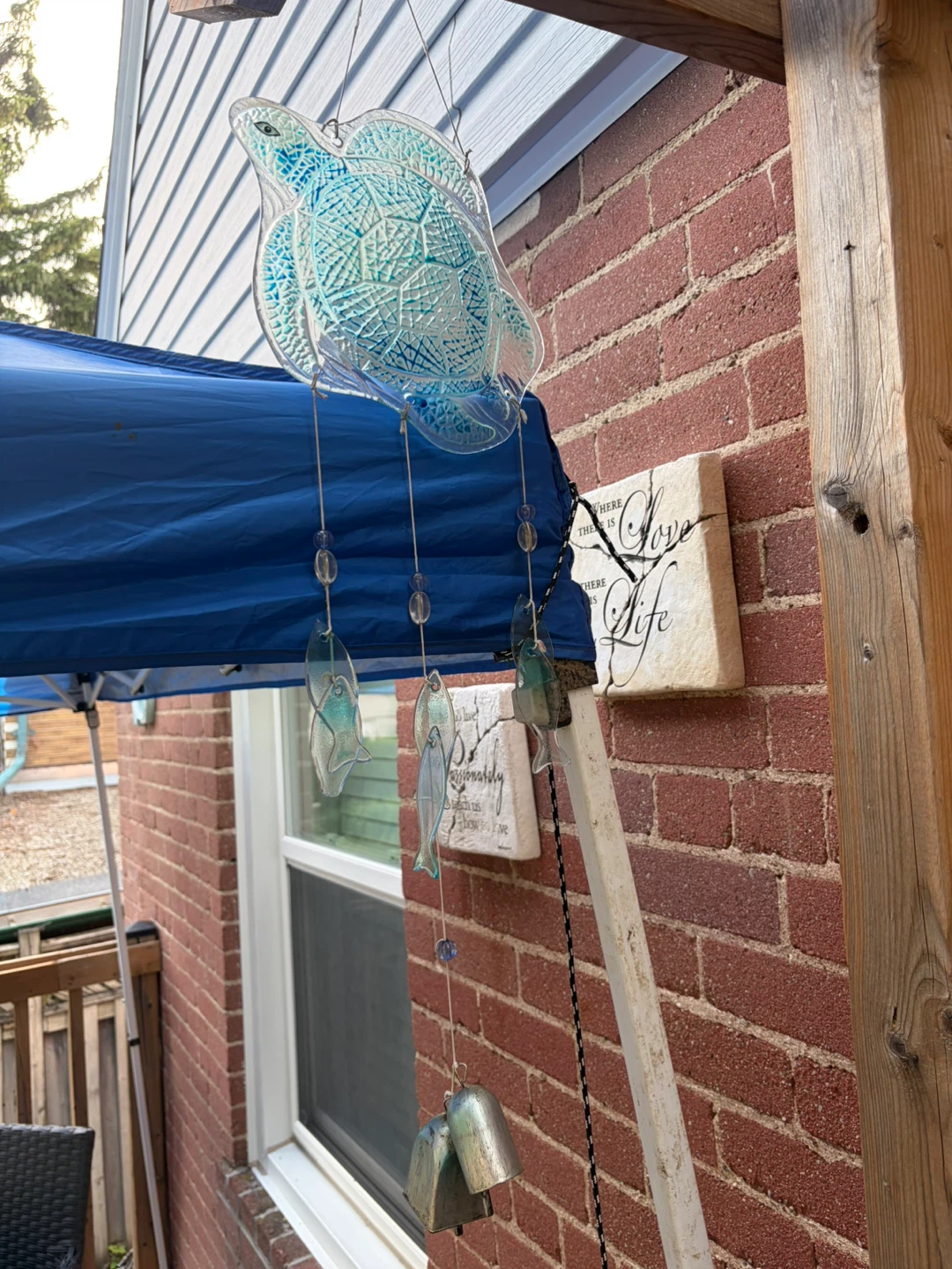 Floridian Glass Turtle and Fish Wind Chime