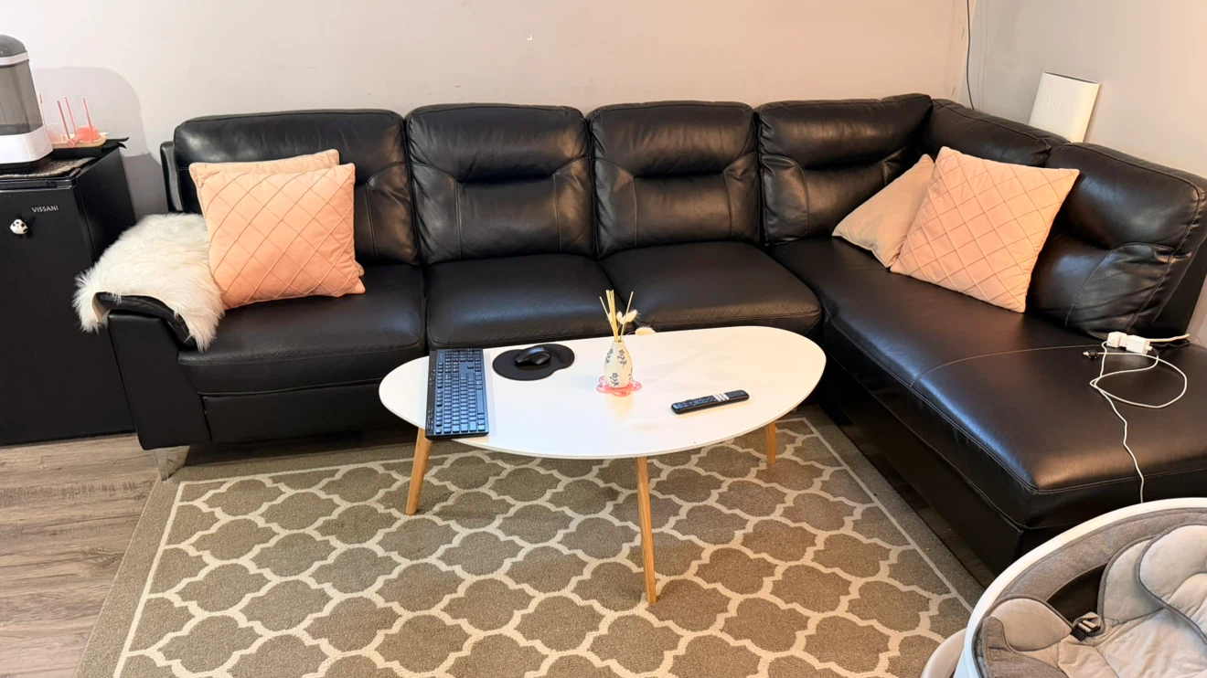 Black Leather Sectional Sofa