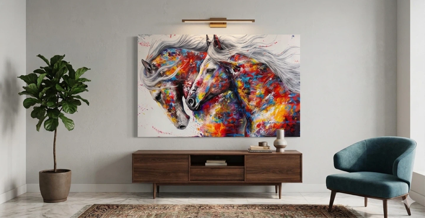Vibrant Abstract Horse Painting