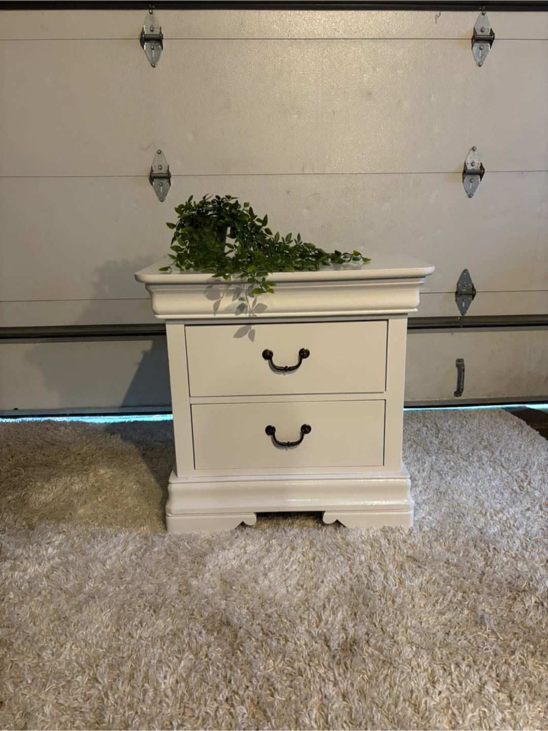 White Two-Drawer Nightstand