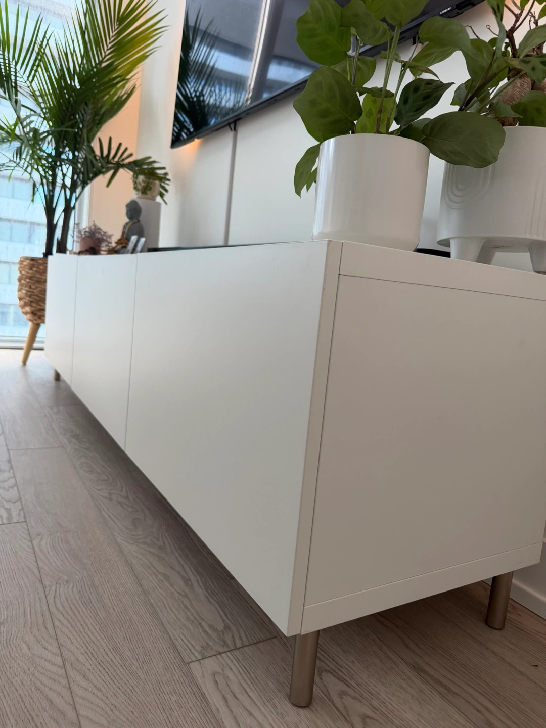 White Media Console with Doors - photo 2