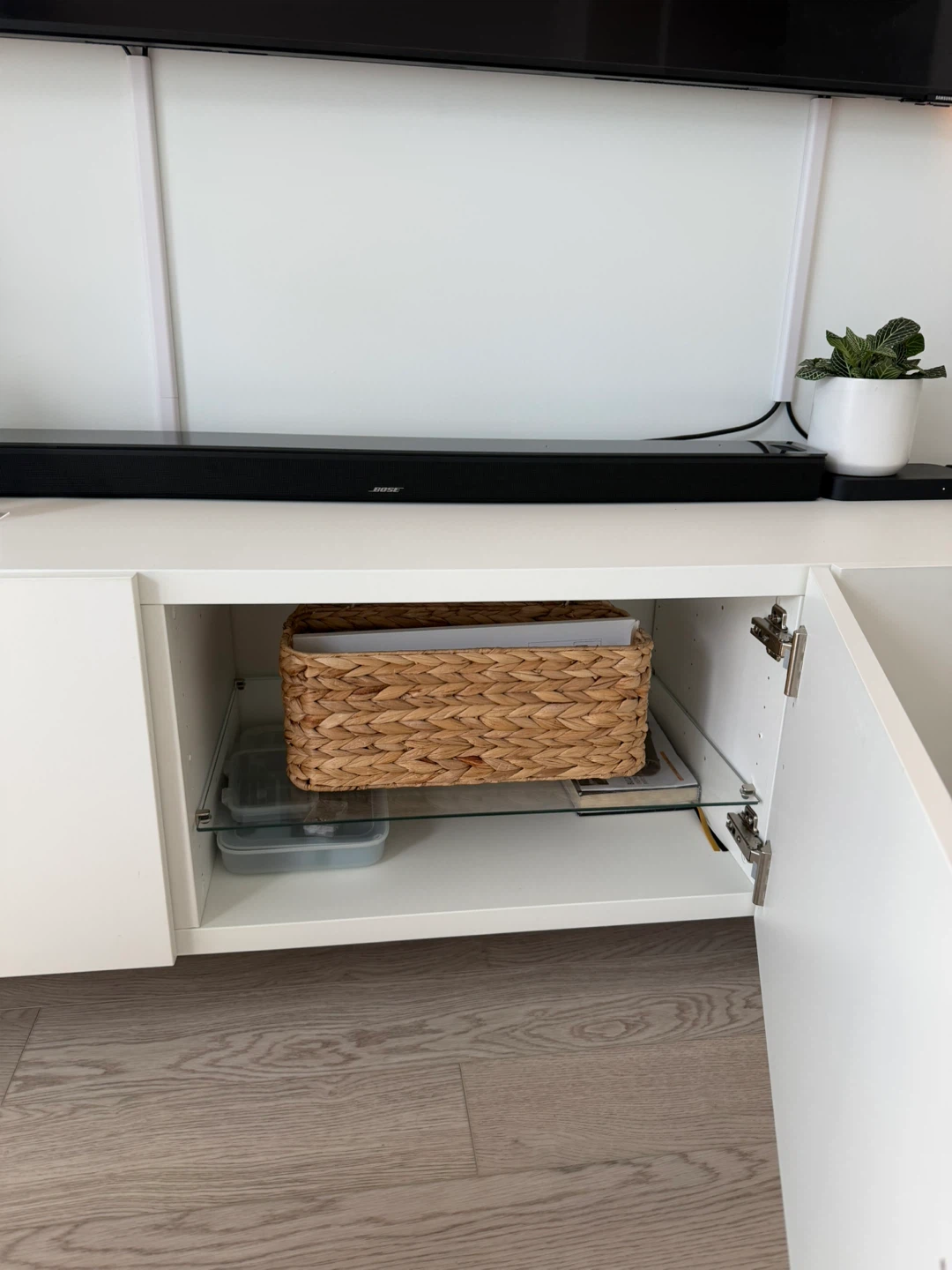 White Media Console with Doors - photo 4