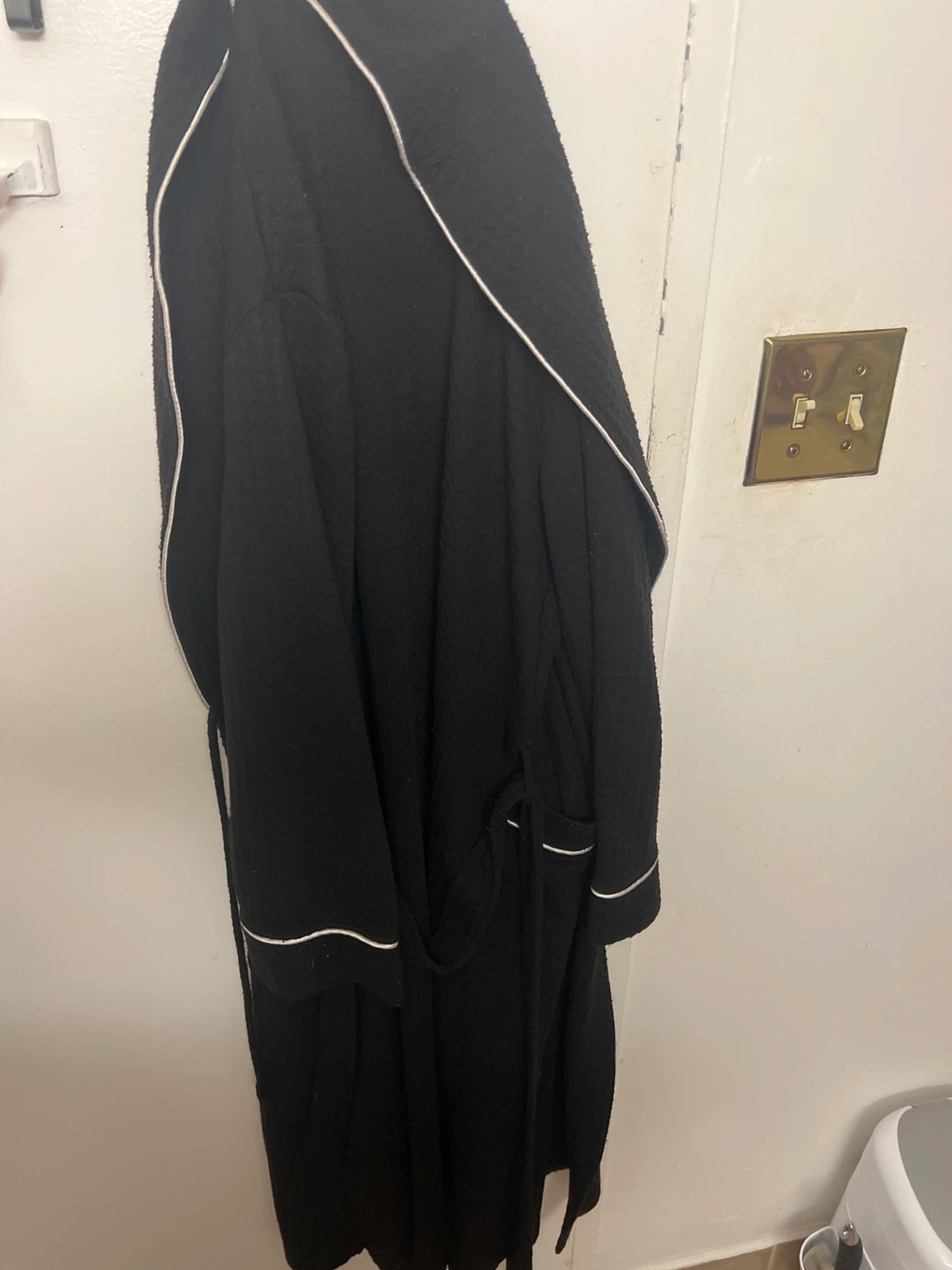 Black Robe with White Piping