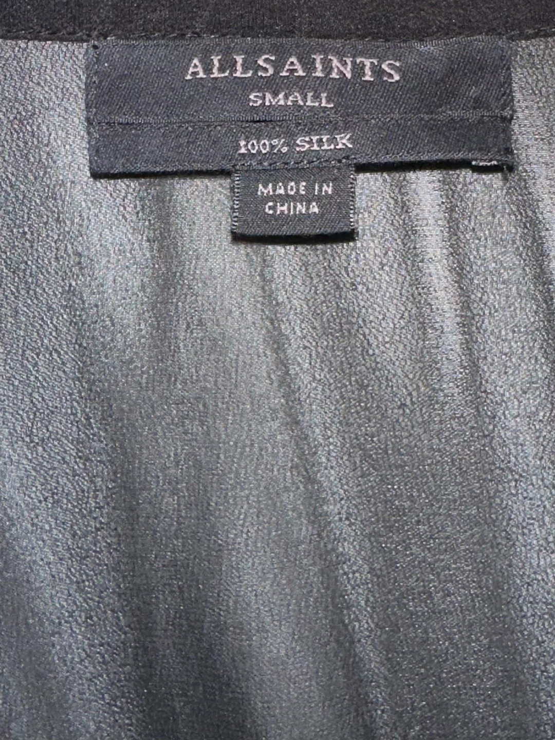 ALLSAINTS Black Silk Sleeveless Vest - Small - photo 2