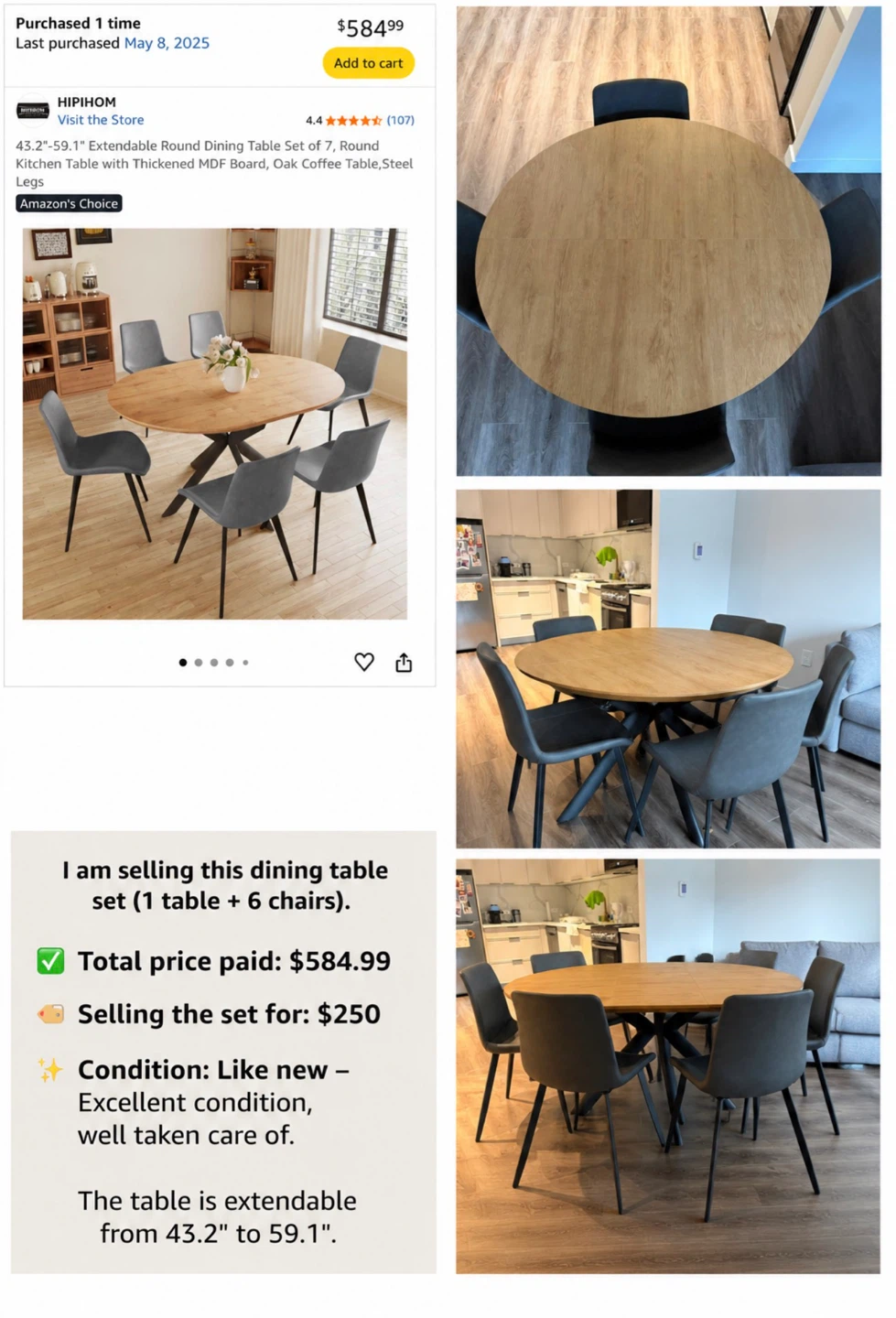 Table and chairs