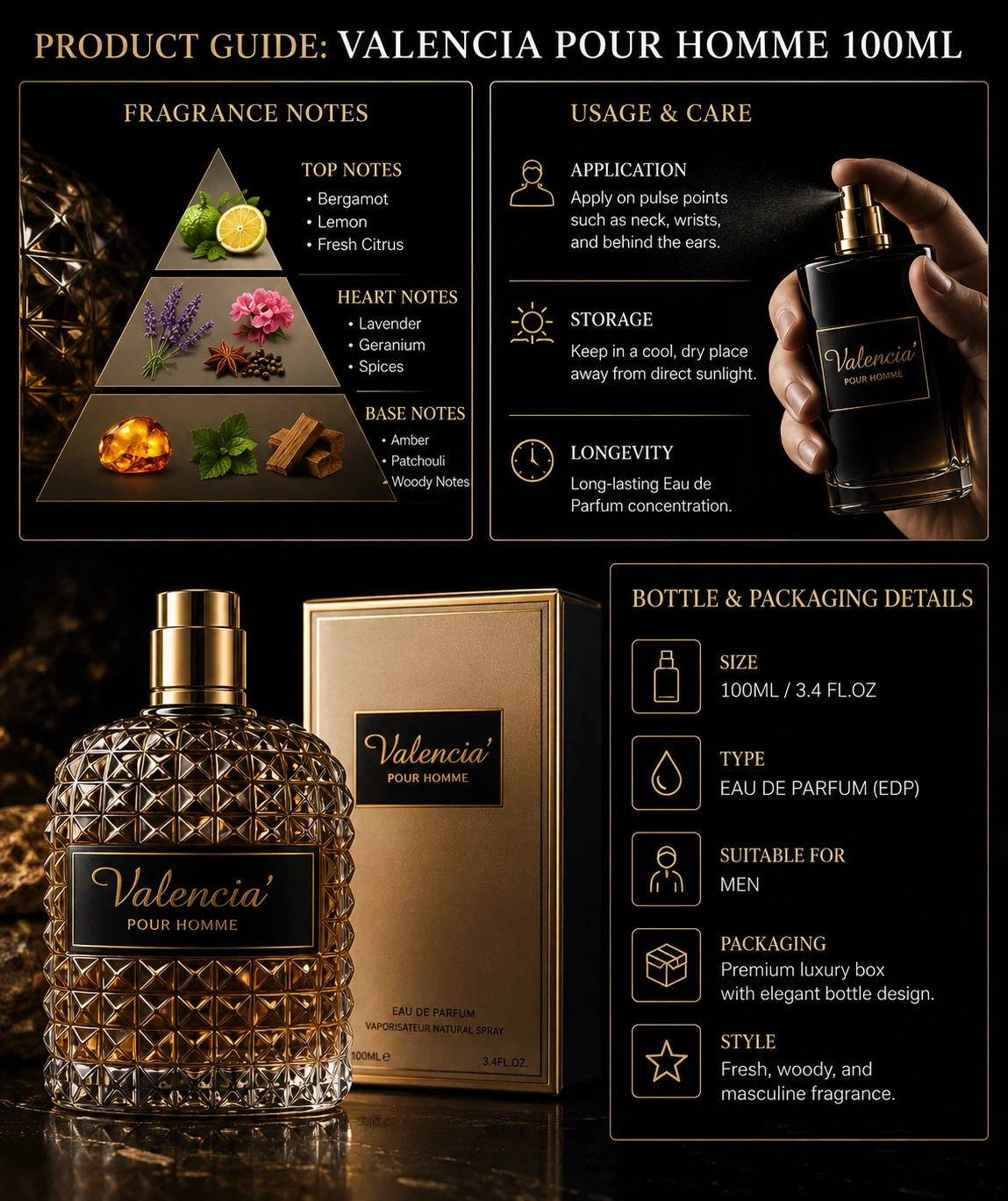 Valencia Pour Homme Eau de Parfum for Men 100ml - photo 2