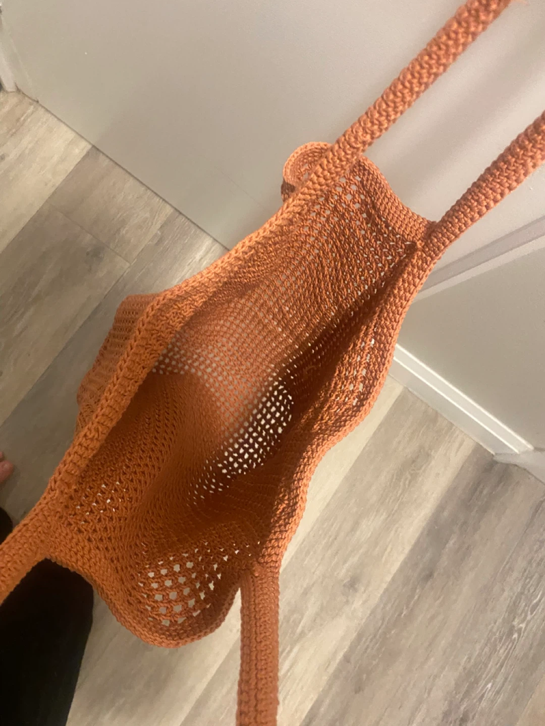 Orange Crochet Tote Bag - photo 3