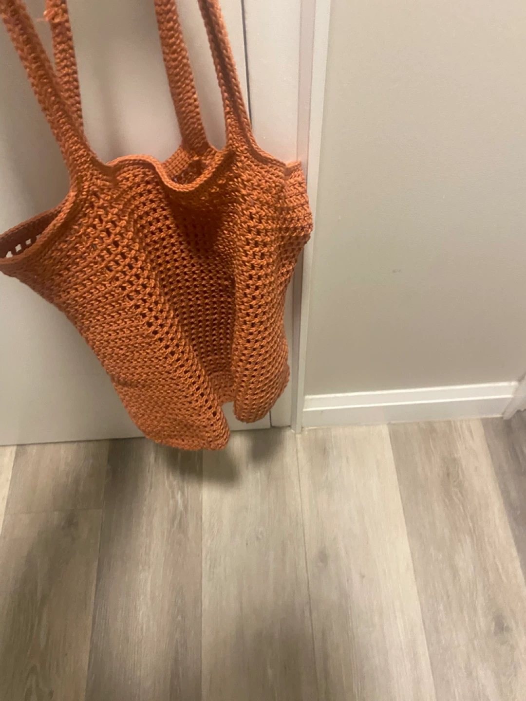 Orange Crochet Tote Bag