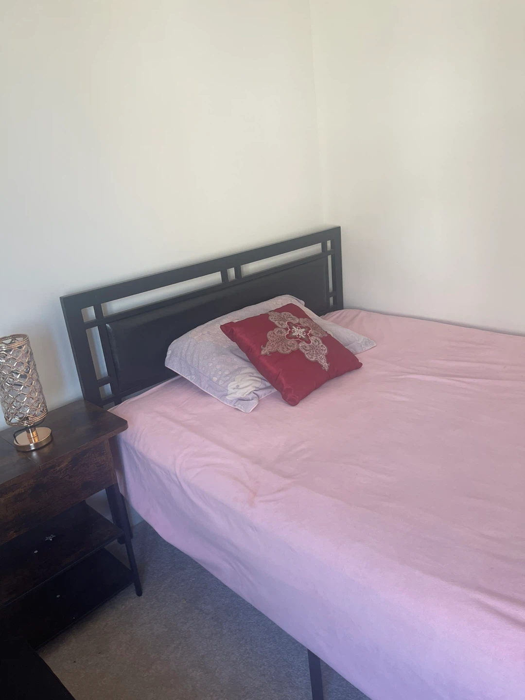 Double Black Metal bed with Mattress