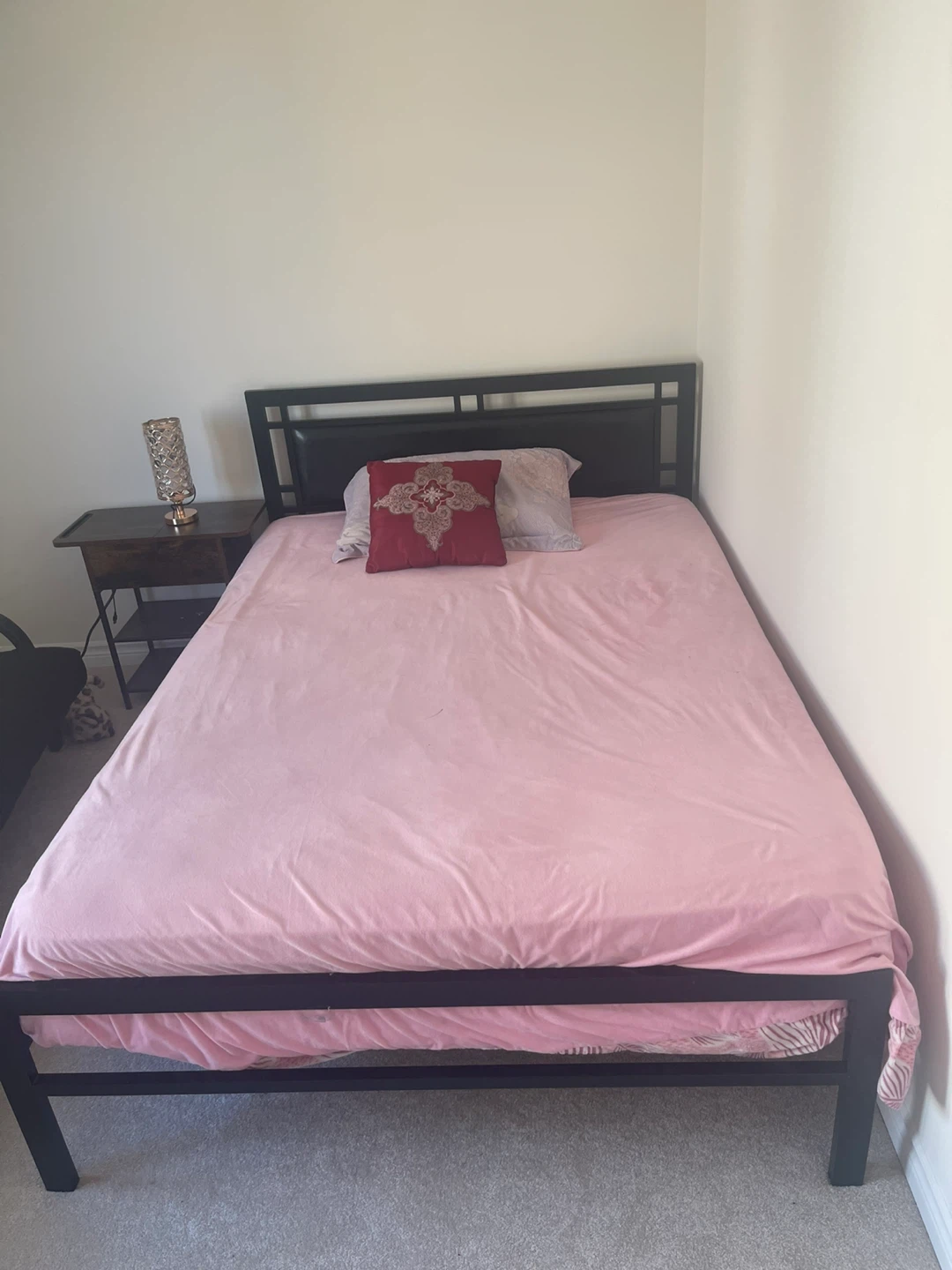 Double Black Metal bed with Mattress - photo 3