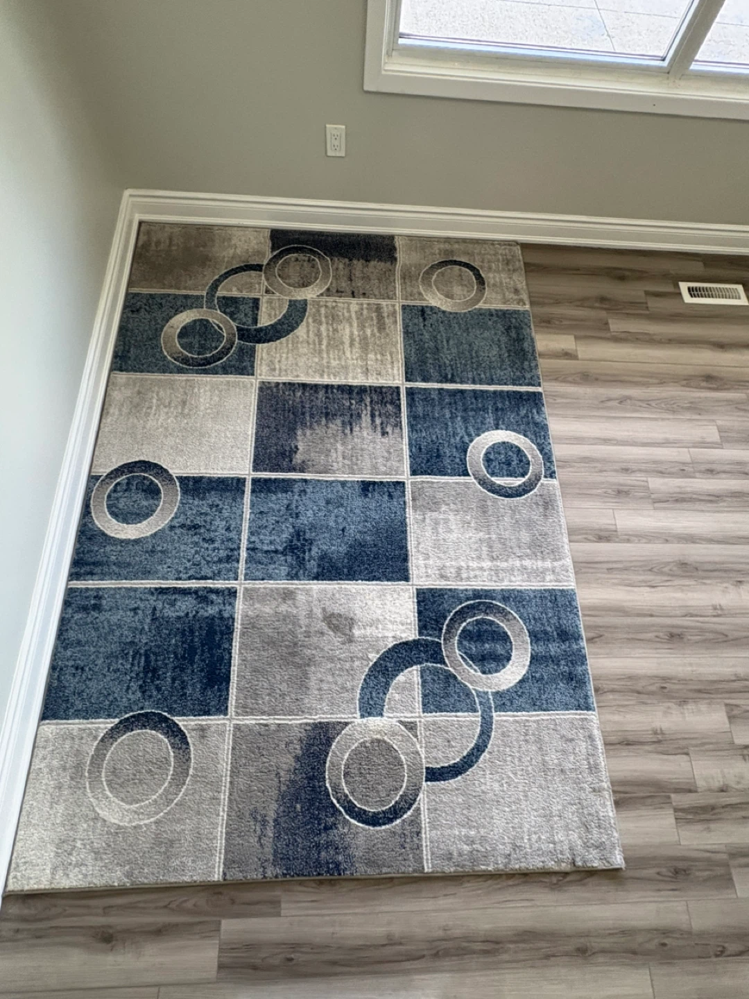 Modern Geometric Area Rug - Blue/Grey - photo 2