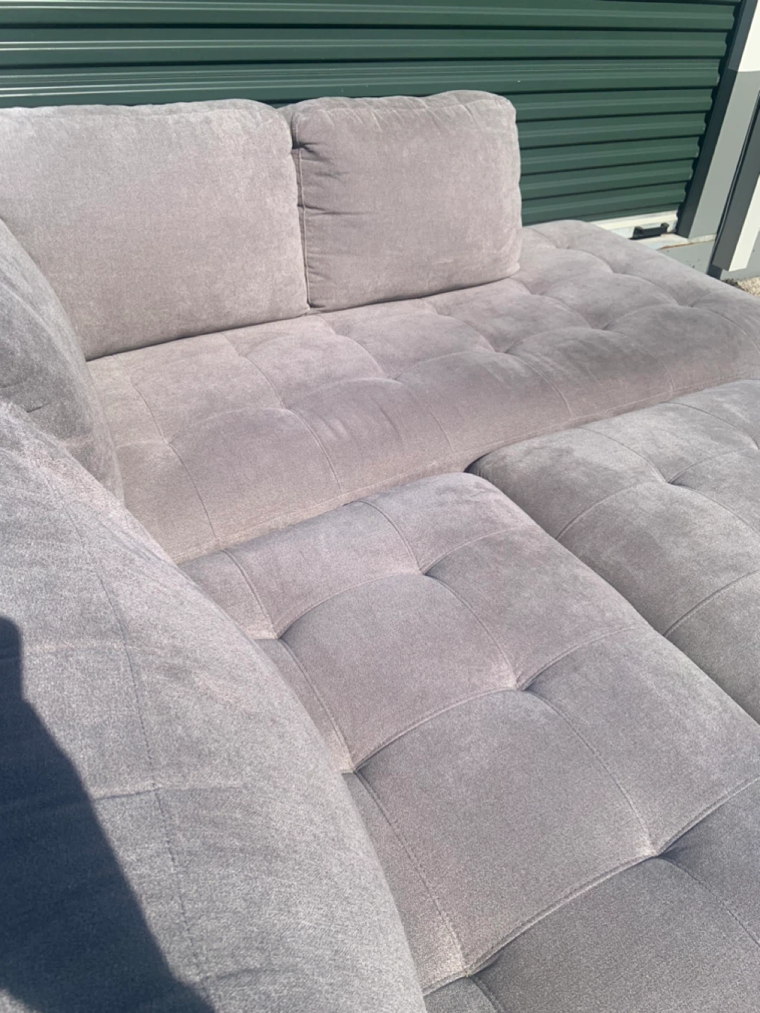 Light Gray Sectional Sofa with Ottoman - photo 3