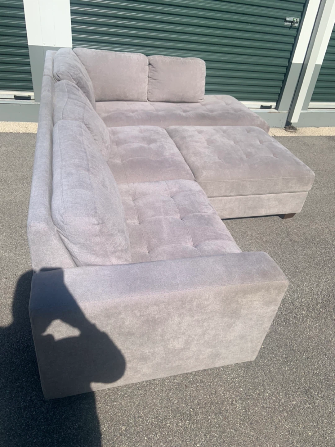 Light Gray Sectional Sofa with Ottoman - photo 4