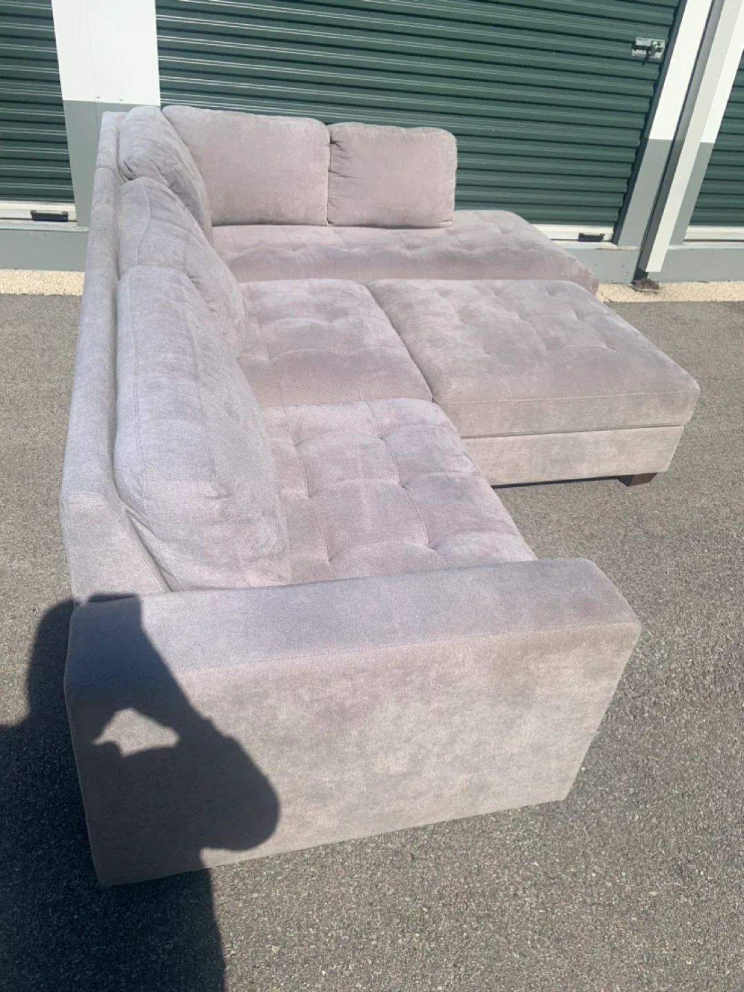 Light Gray Sectional Sofa with Ottoman - photo 4
