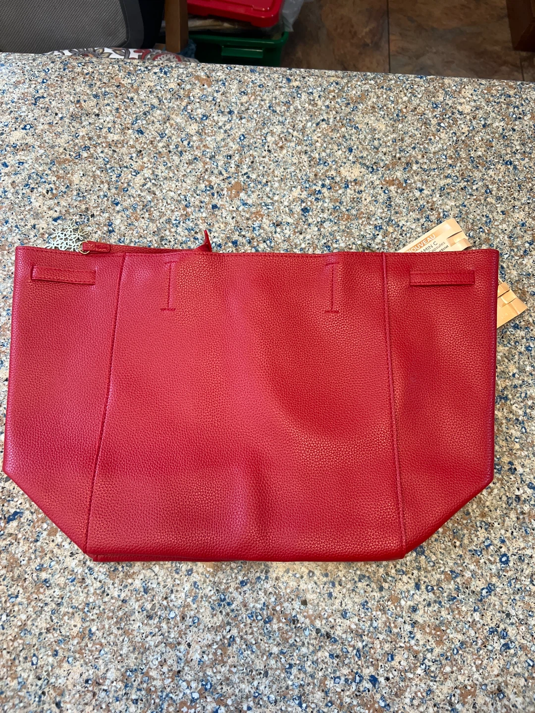 Red Tote Bag with Snowflake Charm - photo 2