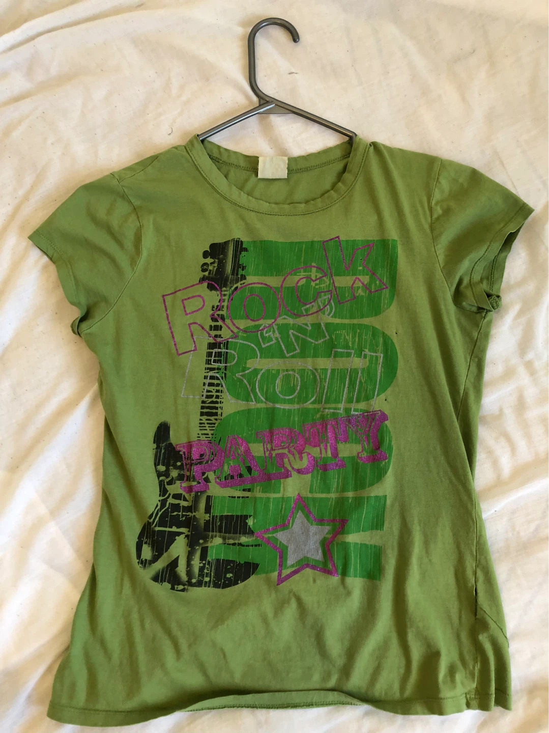 Original y2k Green "Rock and Roll" T-Shirt