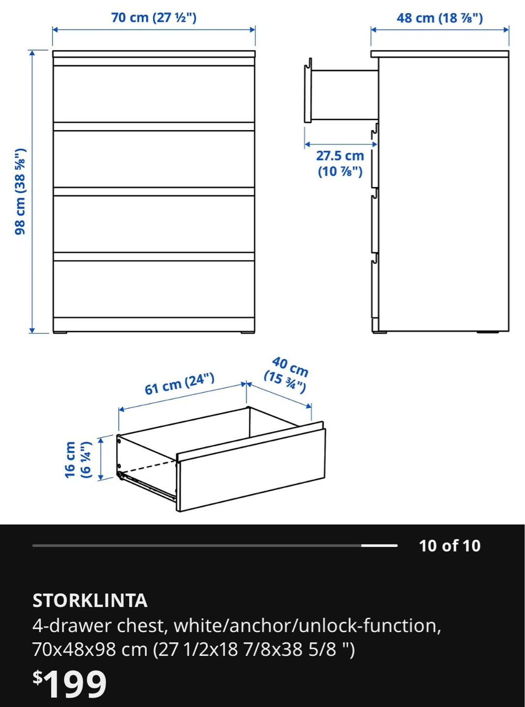 IKEA Malm 4-Drawer Dresser - White - photo 5
