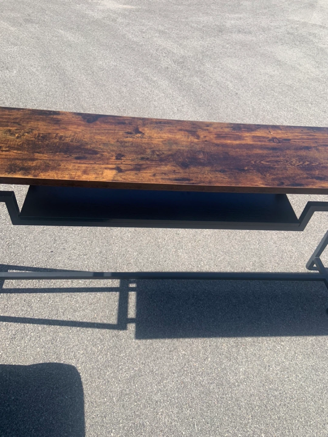 Rustic Wood Console Table with Black Metal Frame - photo 5