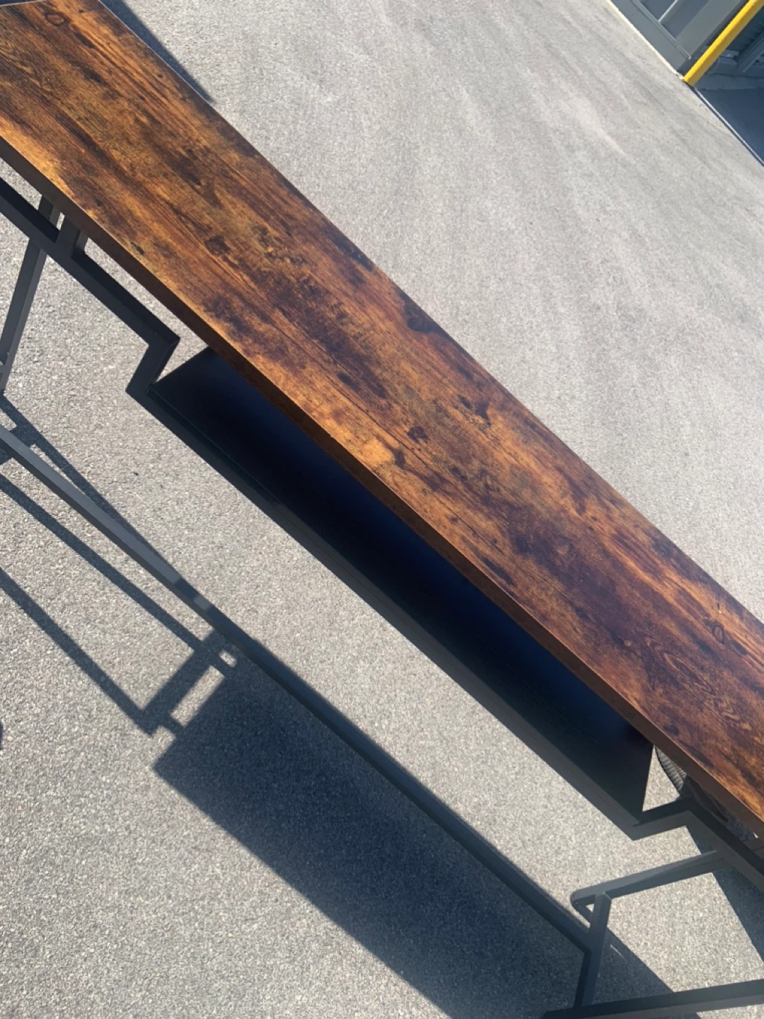 Rustic Wood Console Table with Black Metal Frame - photo 3