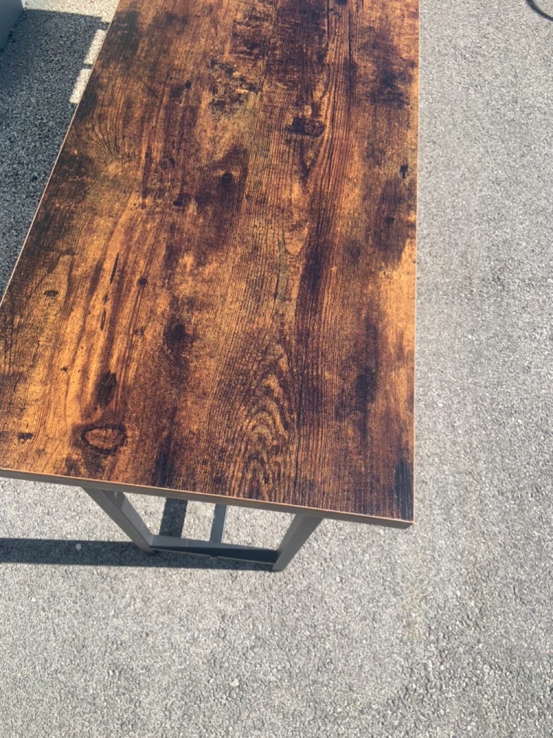 Rustic Wood Console Table with Black Metal Frame - photo 4