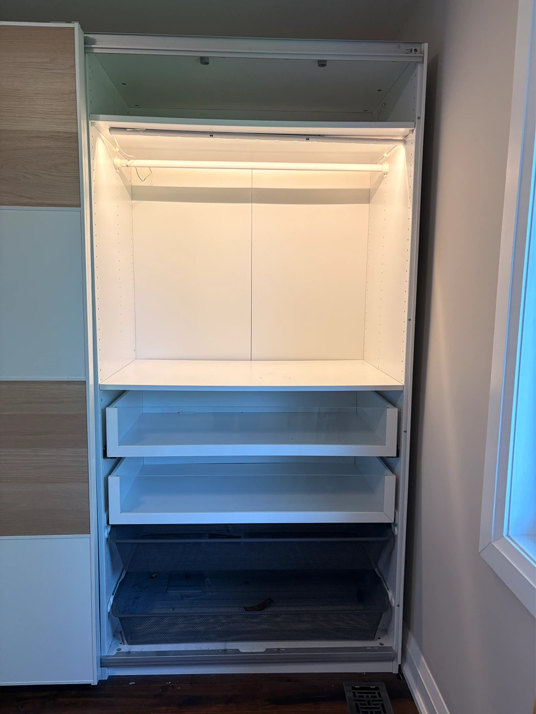 IKEA Modular Sliding-Door Closet / Wardrobe – Brown & White - photo 2