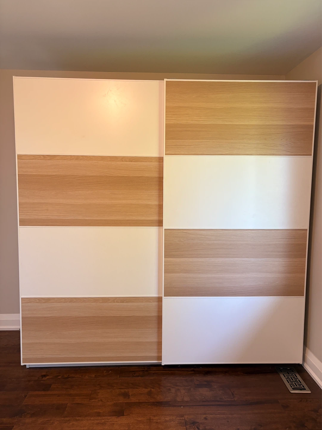 IKEA Modular Sliding-Door Closet / Wardrobe – Brown & White