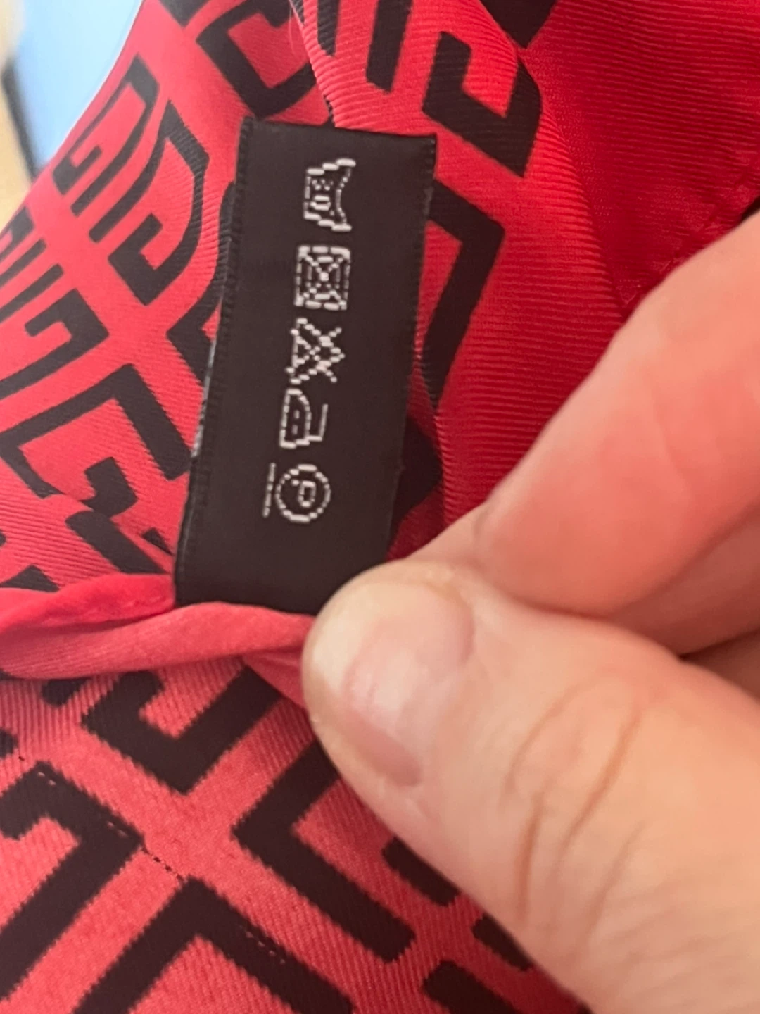 Givenchy Silk Scarf Red Black G Cube Pattern - photo 3