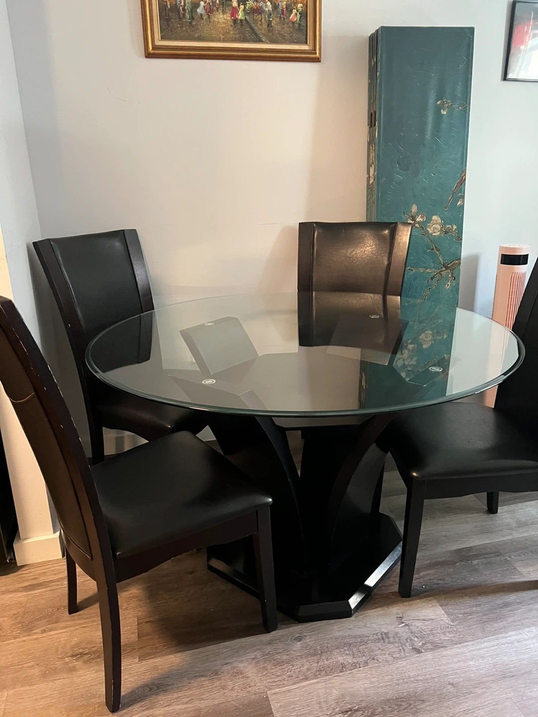 Glass Top Dining Table with 4 Chairs - photo 3