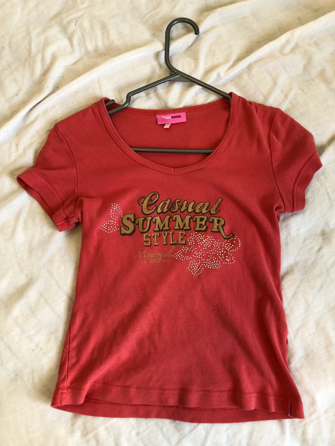 Rage Woman Casual Summer Style T-Shirt Red