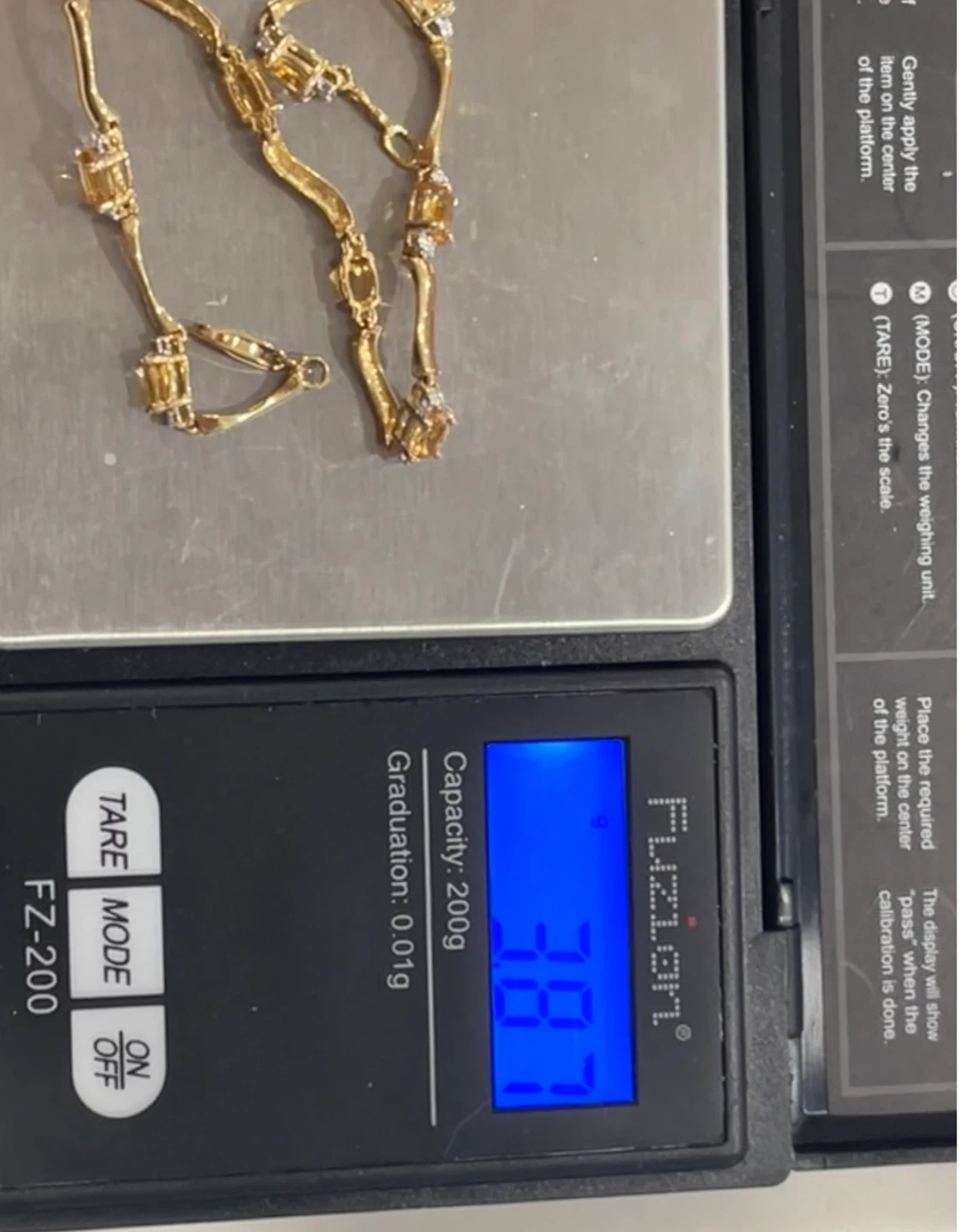 10k Gold tone wavy bracelet with  Citrine and diamonds - photo 2