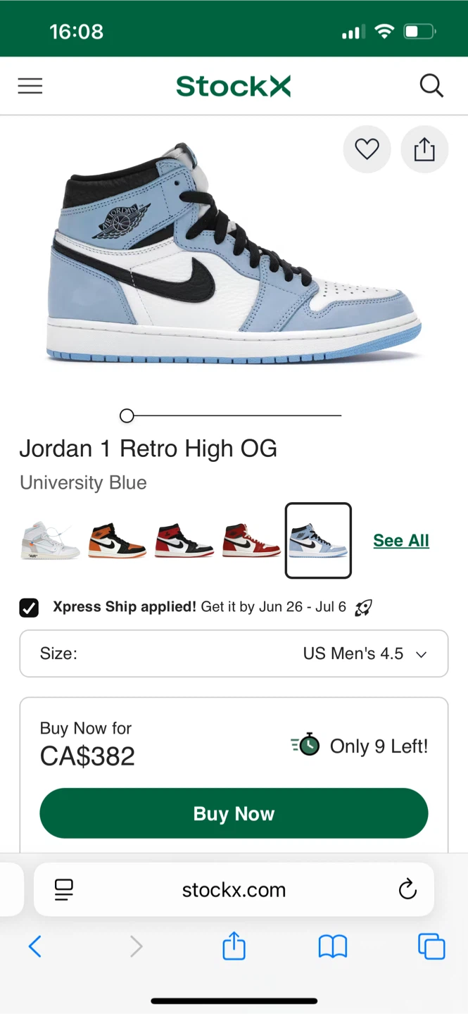 Nike Air Jordan 1 Retro High OG University Blue
