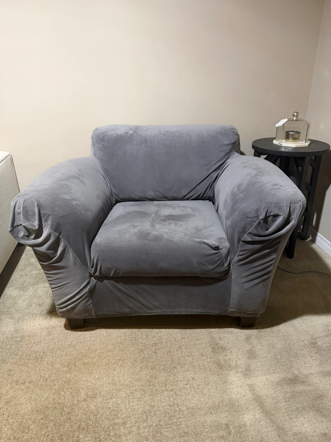 Big Comfy sofa W/ Grey Slipcover