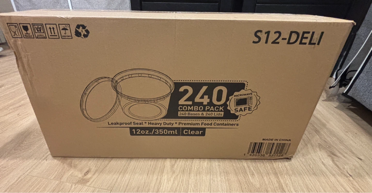 240 Pack 12oz Clear Food Containers with Lids