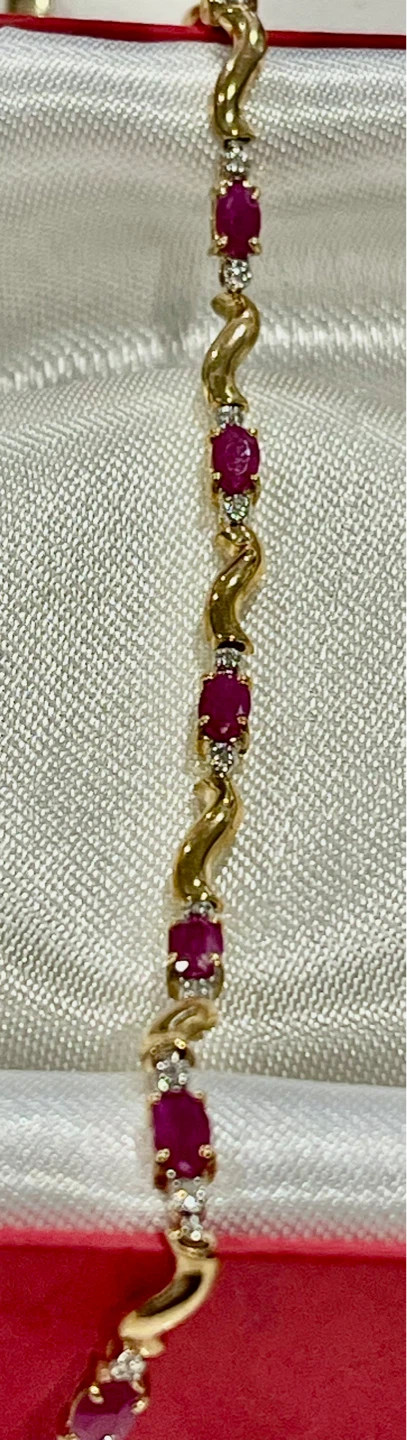 10k Gold Ruby and Diamond Bracelet