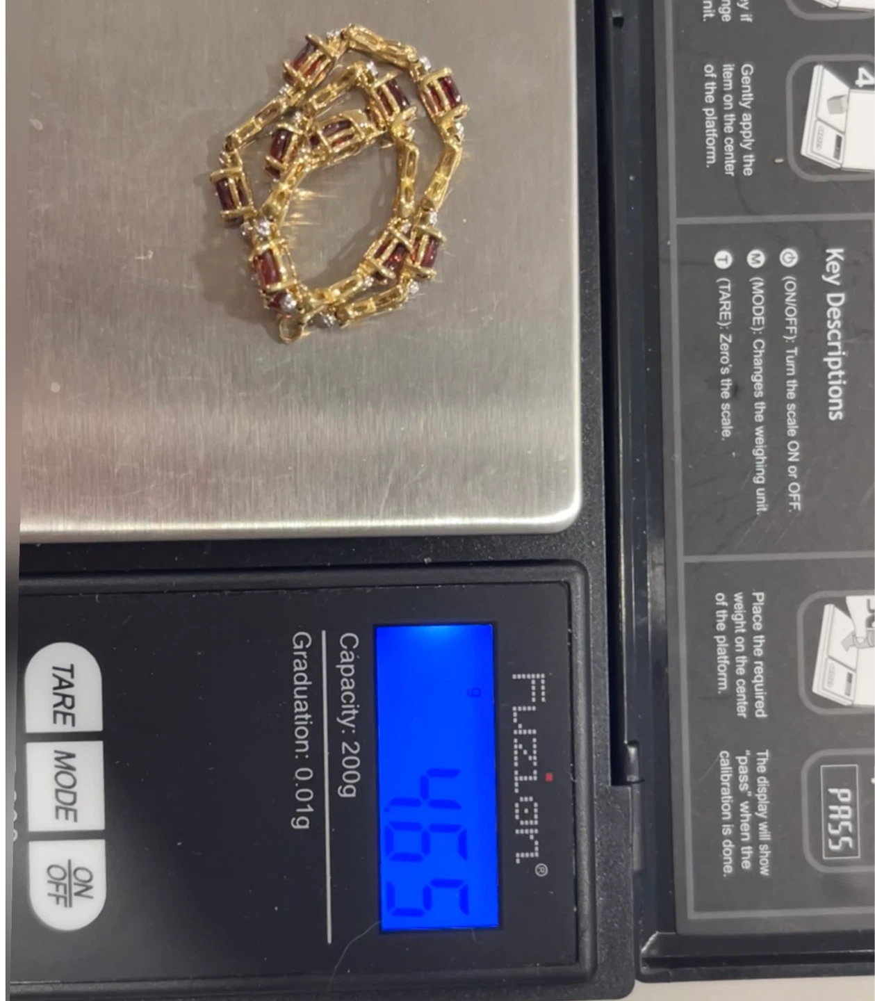 10k Gold Bracelet with garnet and diamonds - photo 3