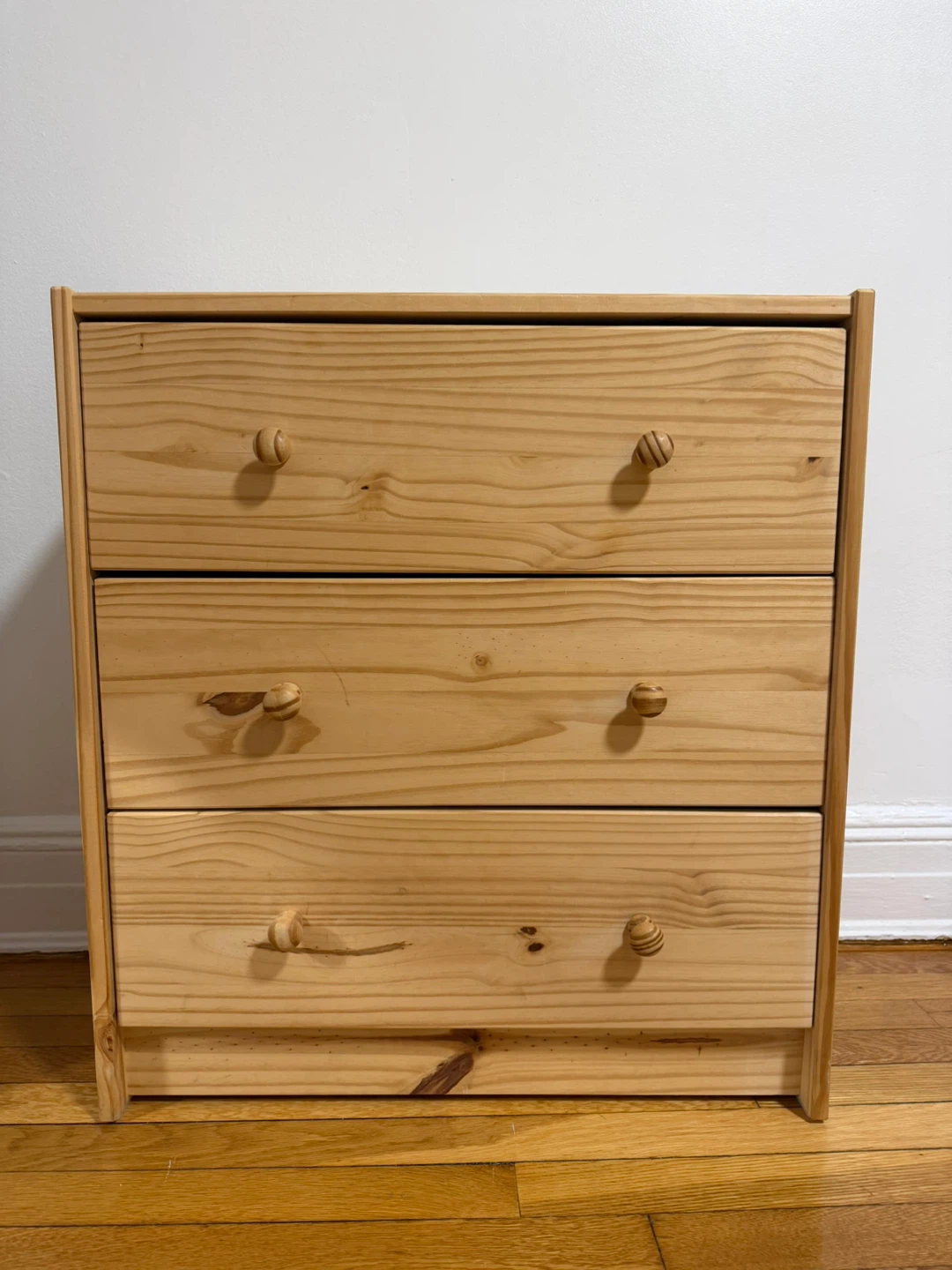 IKEA Solid Pine 3-Drawer Dresser - $40
