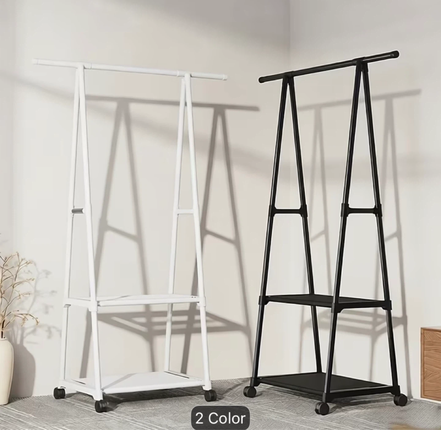 White Garment Rack with Wheels (mounted) - photo 2