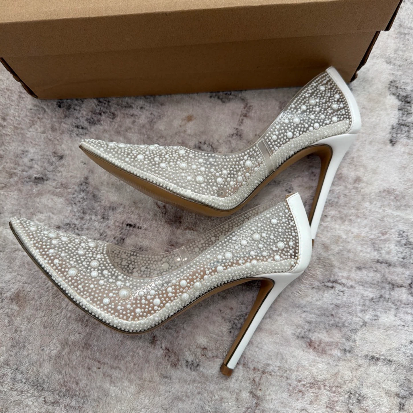 Steve Madden White Pearl Embellished Heels - photo 2