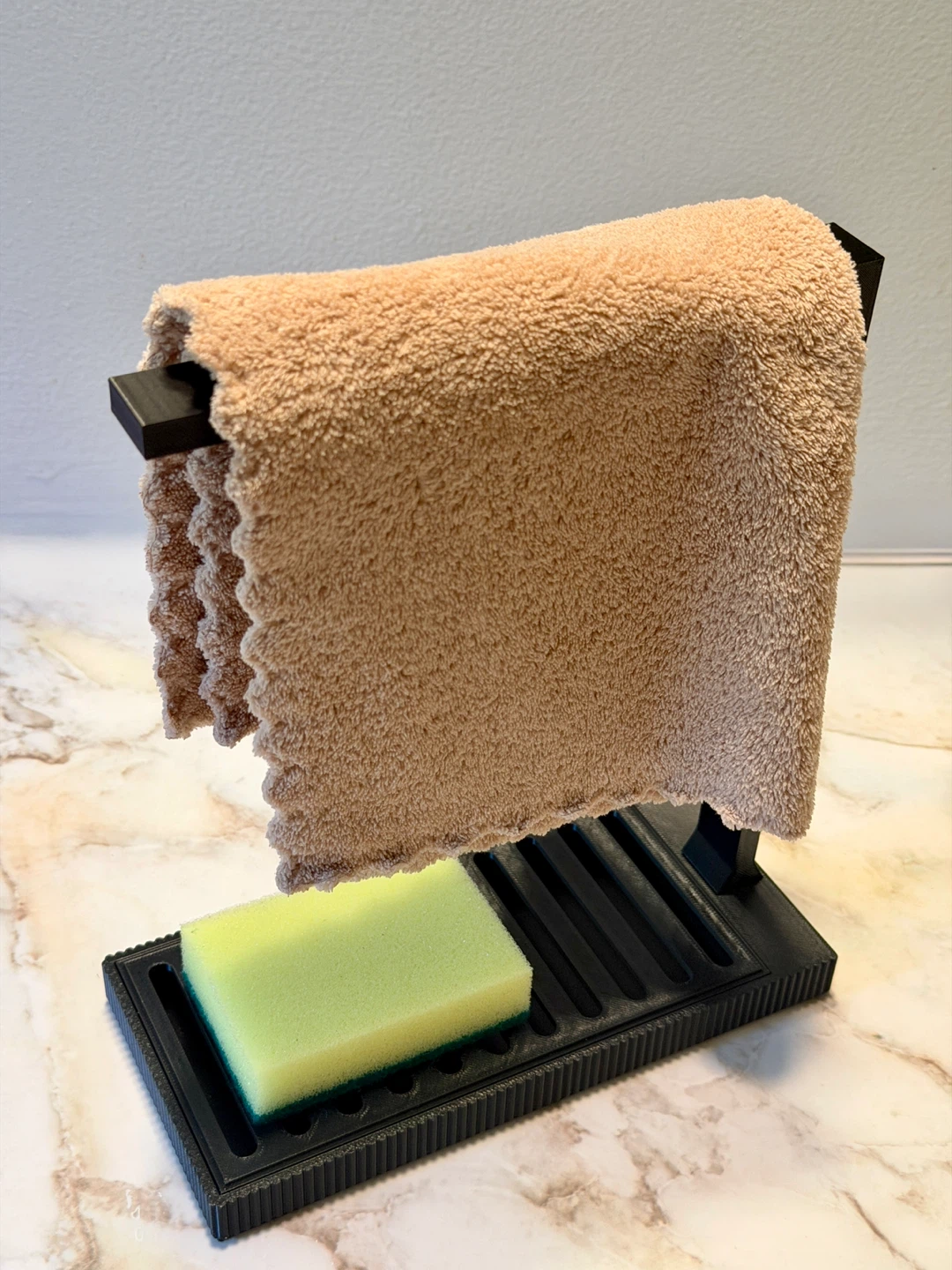 Black Kitchen Sink Caddy with Towel Bar
