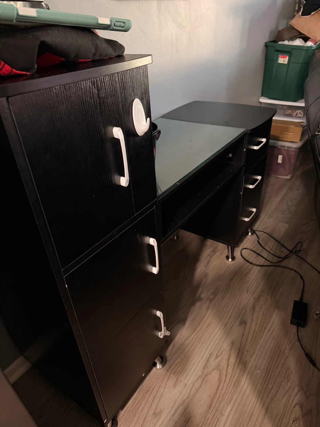 Nail deck Black Storage Cabinet Desk - photo 2